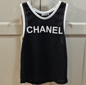 Women’s Black & White Mesh Tank Top - Sz Medium